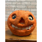 Vintage 1940s Halloween Jack o' Lantern F.N. Burt Pulp Paper Mache JOL 6"
