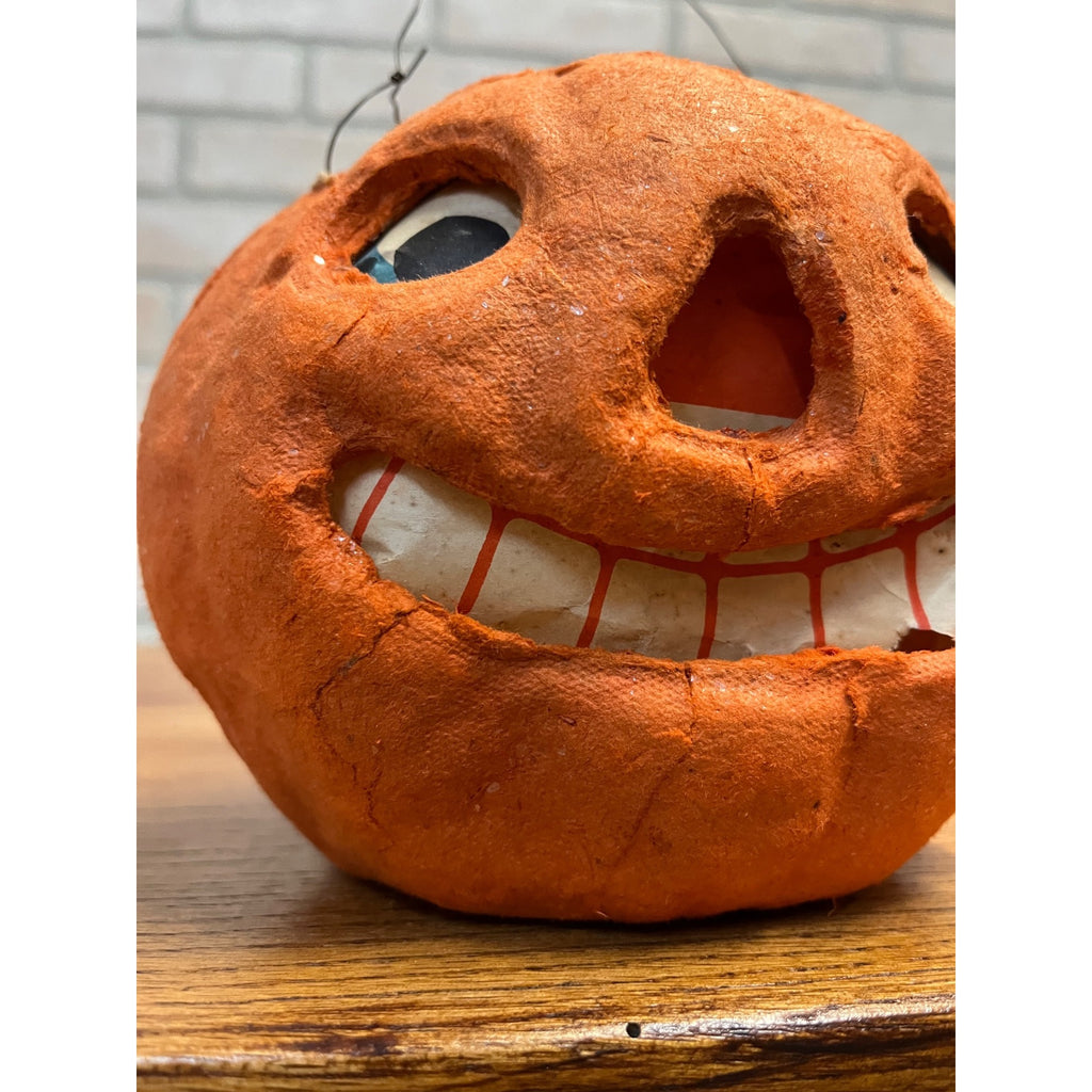 Vintage 1940s Halloween Jack o' Lantern F.N. Burt Pulp Paper Mache JOL 6"