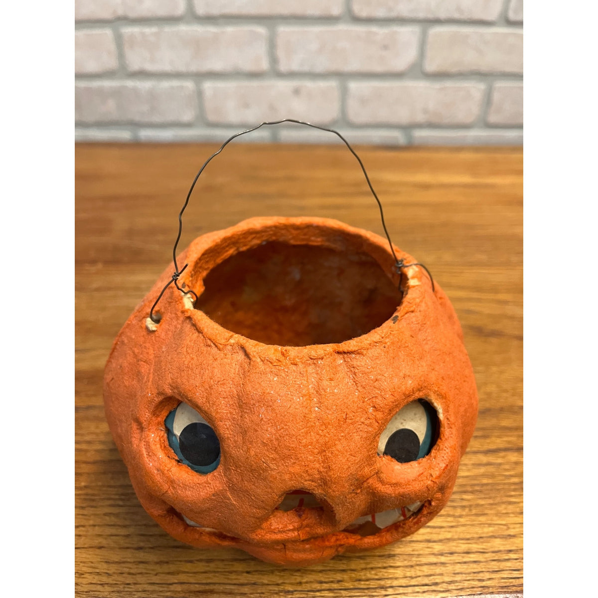 Vintage 1940s Halloween Jack o' Lantern F.N. Burt Pulp Paper Mache JOL 6"