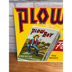 Vintage Plow Boy Tobacco Store Display Advertising Sign Cardstock Litho 1950s
