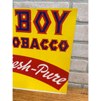 Vintage Plow Boy Tobacco Store Display Advertising Sign Cardstock Litho 1950s