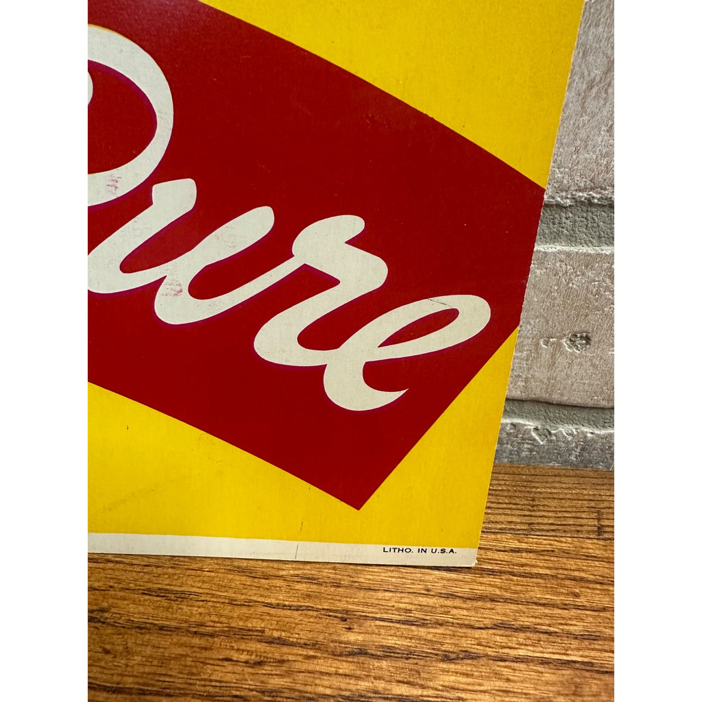 Vintage Plow Boy Tobacco Store Display Advertising Sign Cardstock Litho 1950s