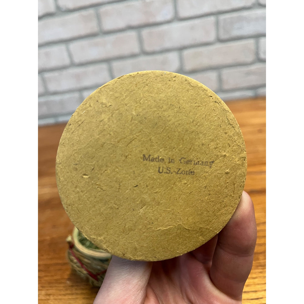 Vintage 1950s German Brown Easter Bunny Rabbit Lidded Candy Container Basket