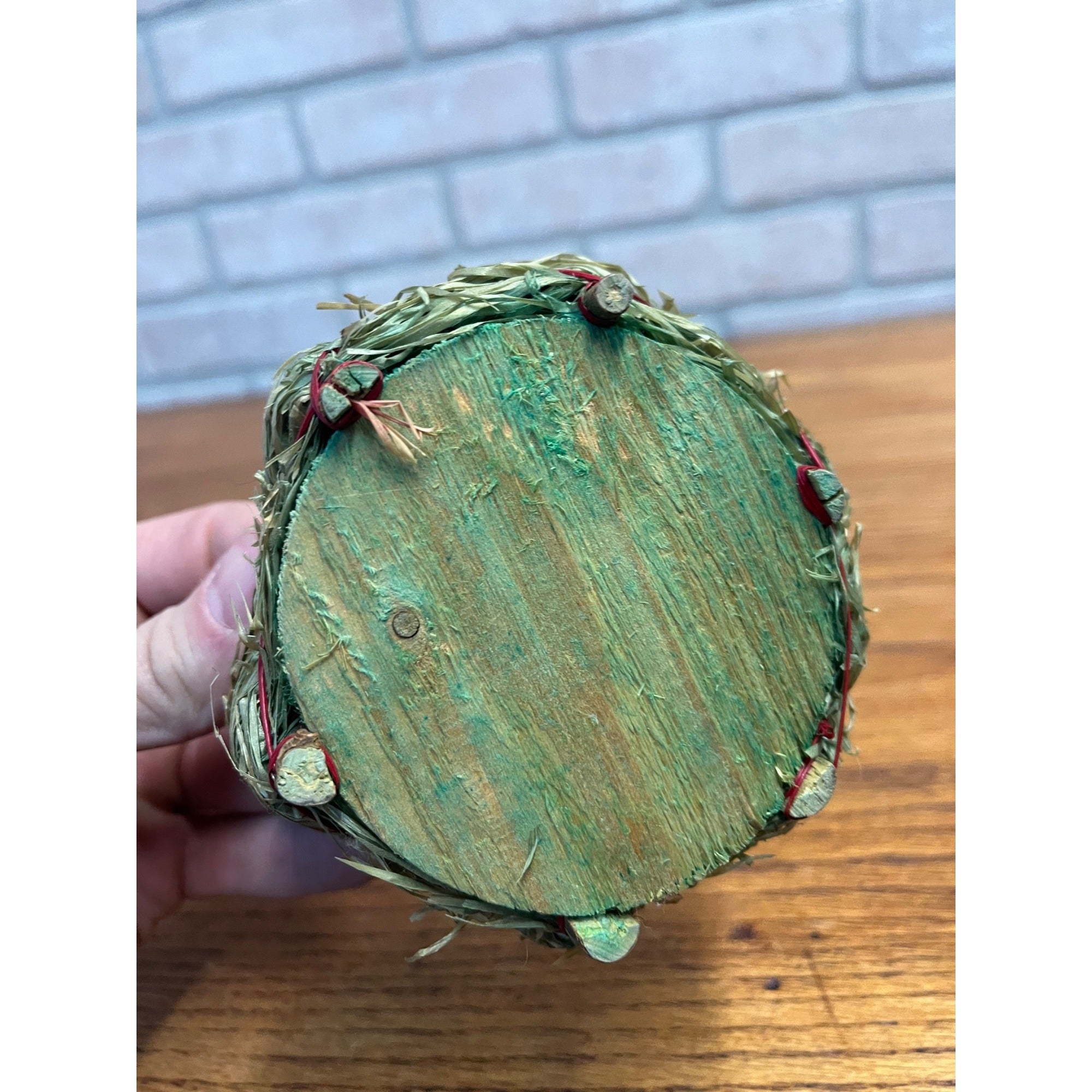 Vintage 1950s German Brown Easter Bunny Rabbit Lidded Candy Container Basket