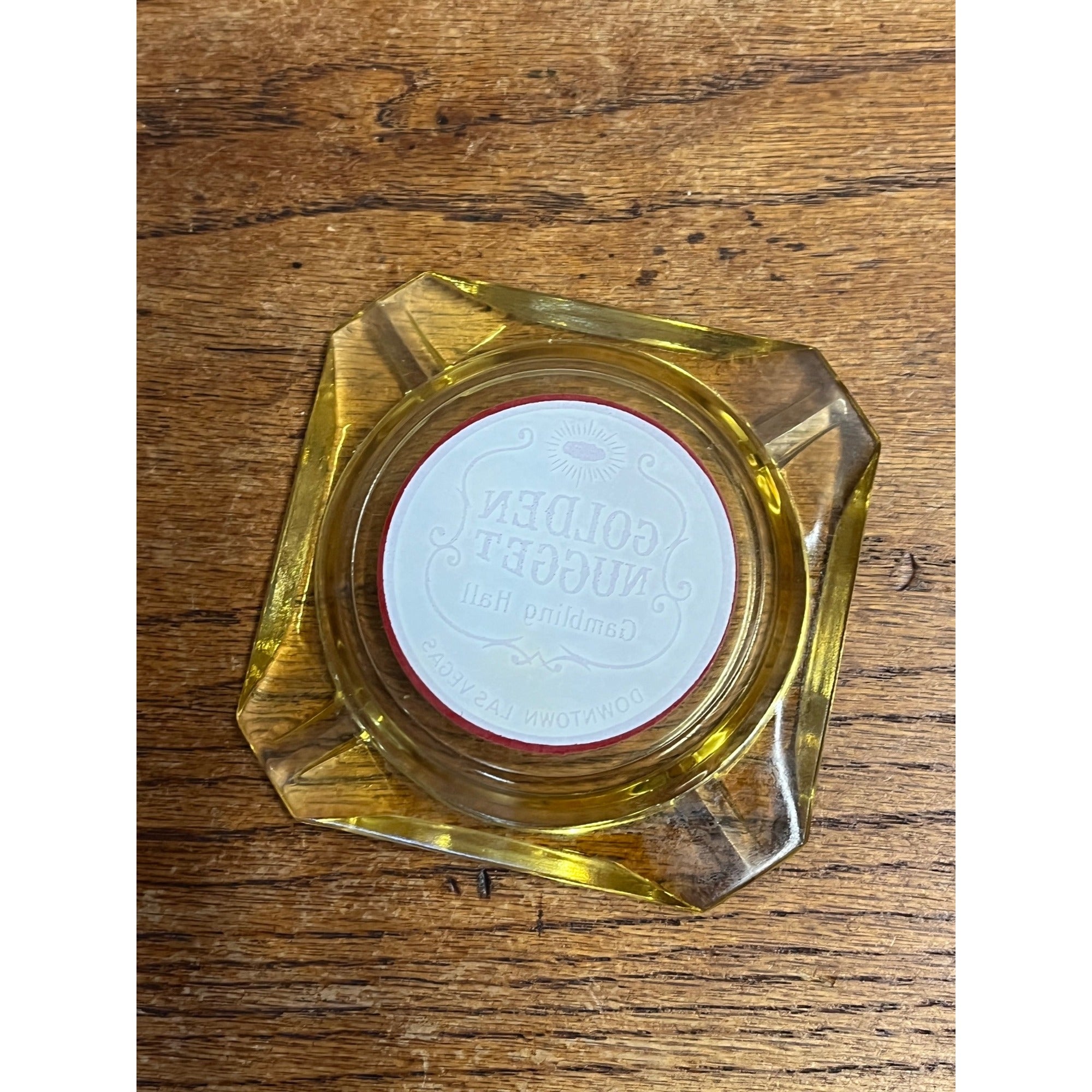 Vintage Golden Nugget Las Vegas Amber Glass Ashtray MCM Gambling Hall Casino NV