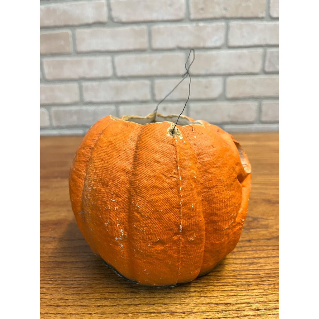 Vintage Halloween Paper Mache Jack O' Lantern JOL Unusual Face w/ Nose