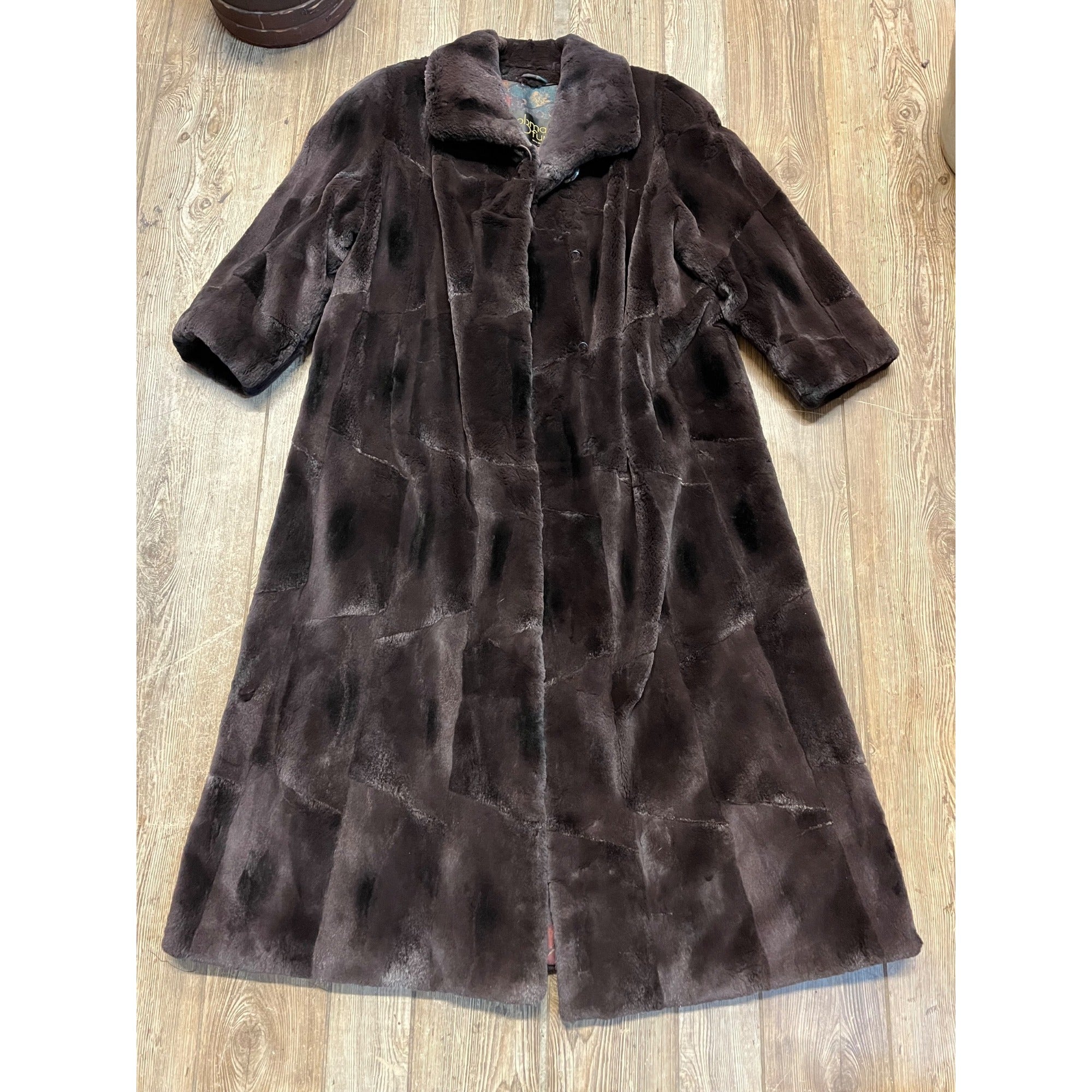 STUNNING Vintage Genuine Beaver Fur Long Jacket Coat Womans Ladies Full Length