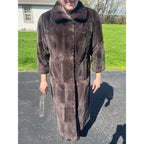 STUNNING Vintage Genuine Beaver Fur Long Jacket Coat Womans Ladies Full Length