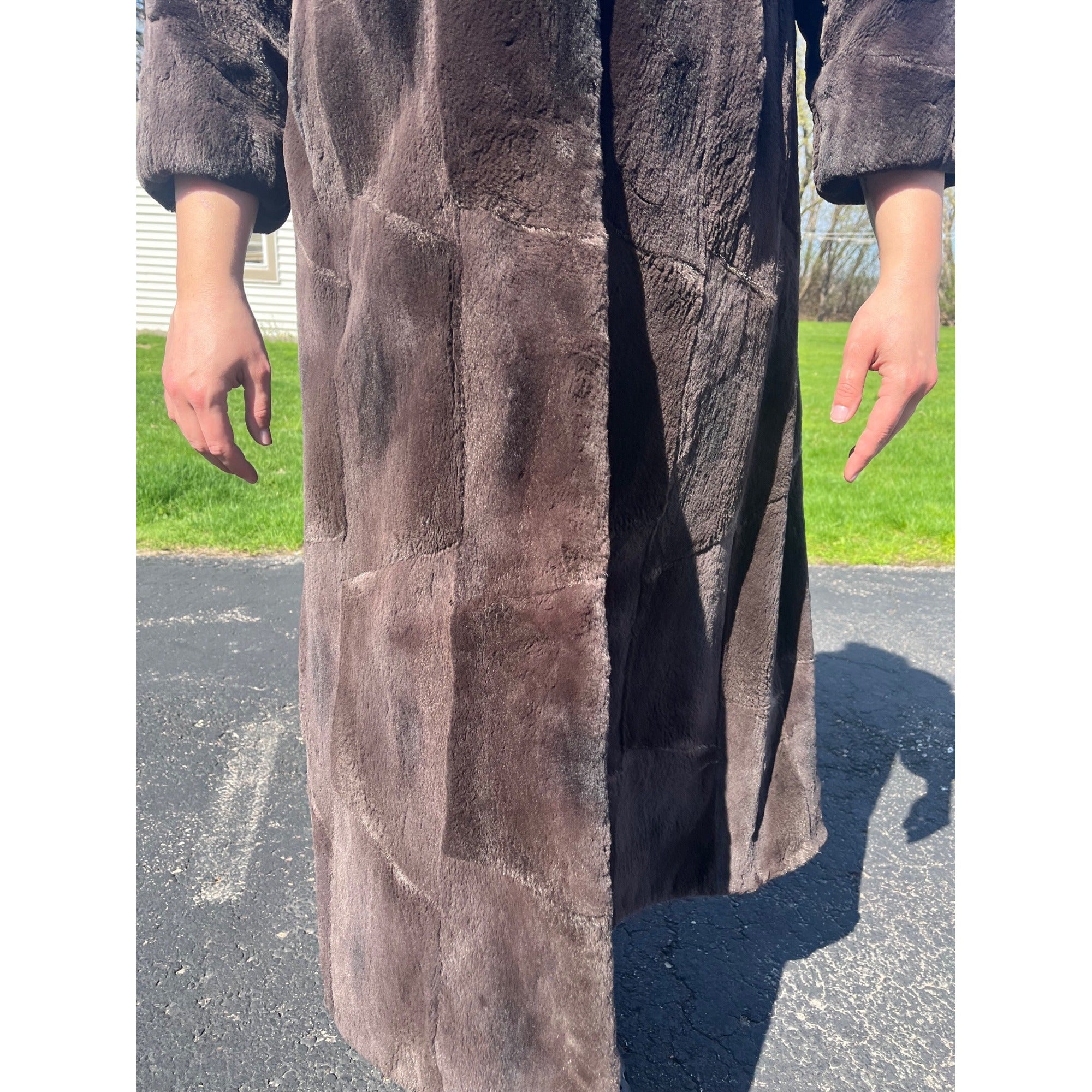 STUNNING Vintage Genuine Beaver Fur Long Jacket Coat Womans Ladies Full Length