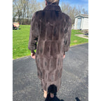 STUNNING Vintage Genuine Beaver Fur Long Jacket Coat Womans Ladies Full Length