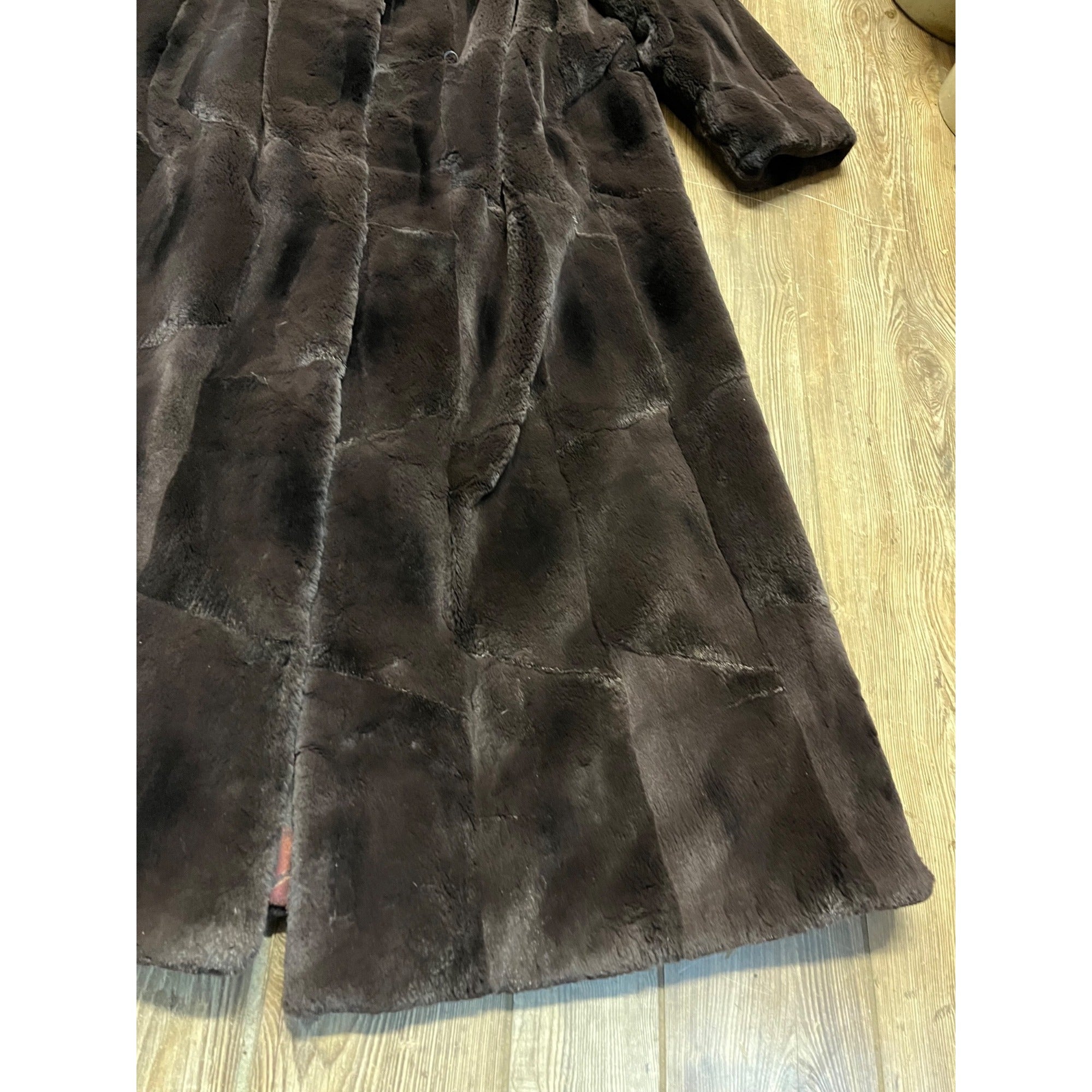 STUNNING Vintage Genuine Beaver Fur Long Jacket Coat Womans Ladies Full Length