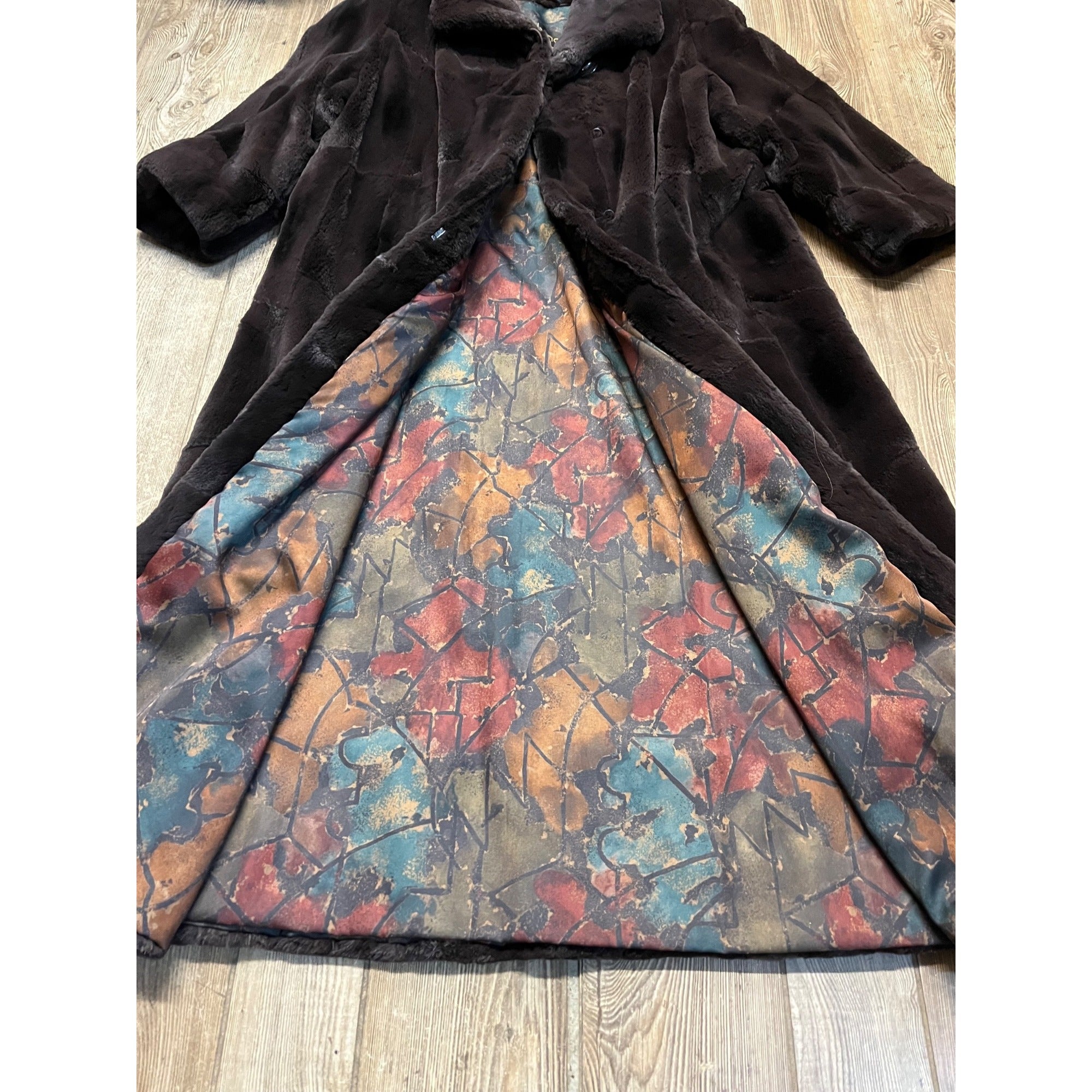 STUNNING Vintage Genuine Beaver Fur Long Jacket Coat Womans Ladies Full Length