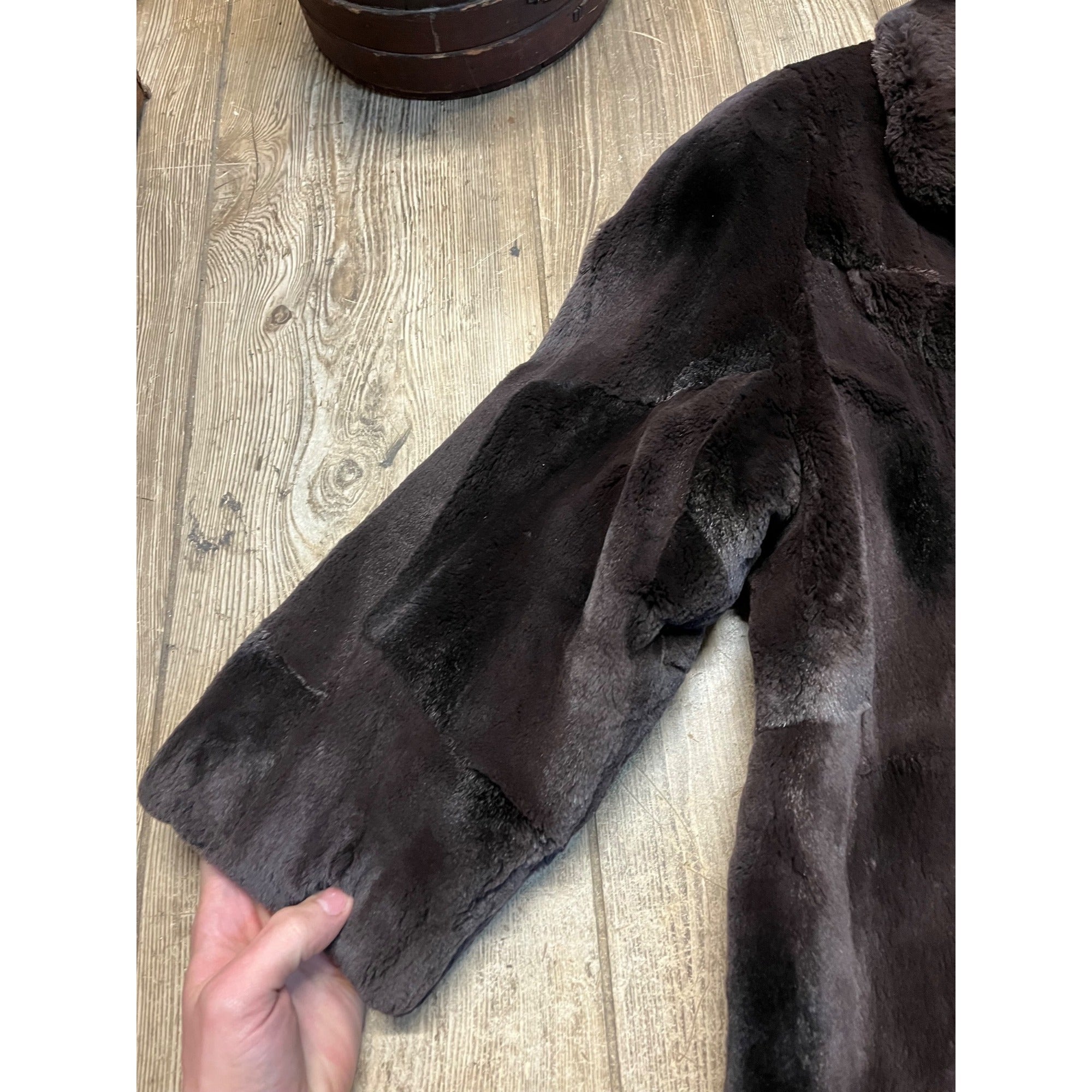 STUNNING Vintage Genuine Beaver Fur Long Jacket Coat Womans Ladies Full Length