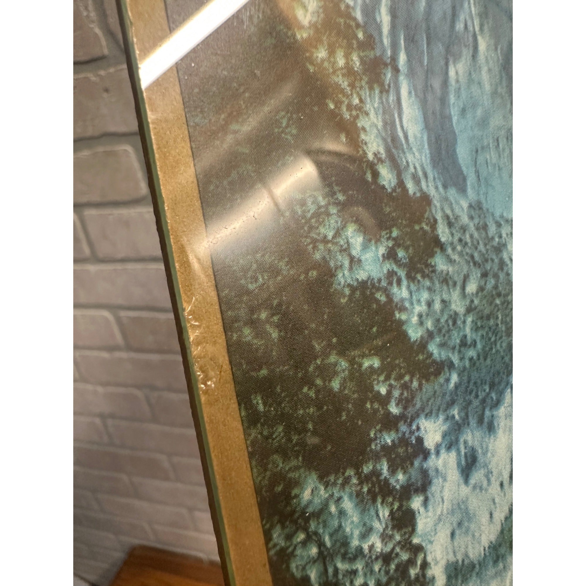 Vintage 1940s Lomira Oil Co. Advertising Sign Glass Frame Wisconsin