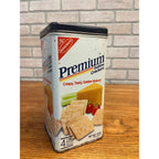 Vintage Nabisco Premium Saltine Crackers Metal Tin 16 Oz 1980s