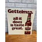 Vintage 1971 Gettelman Beer Cardstock Advertising Sign Miller Milwaukee Wis