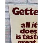 Vintage 1971 Gettelman Beer Cardstock Advertising Sign Miller Milwaukee Wis