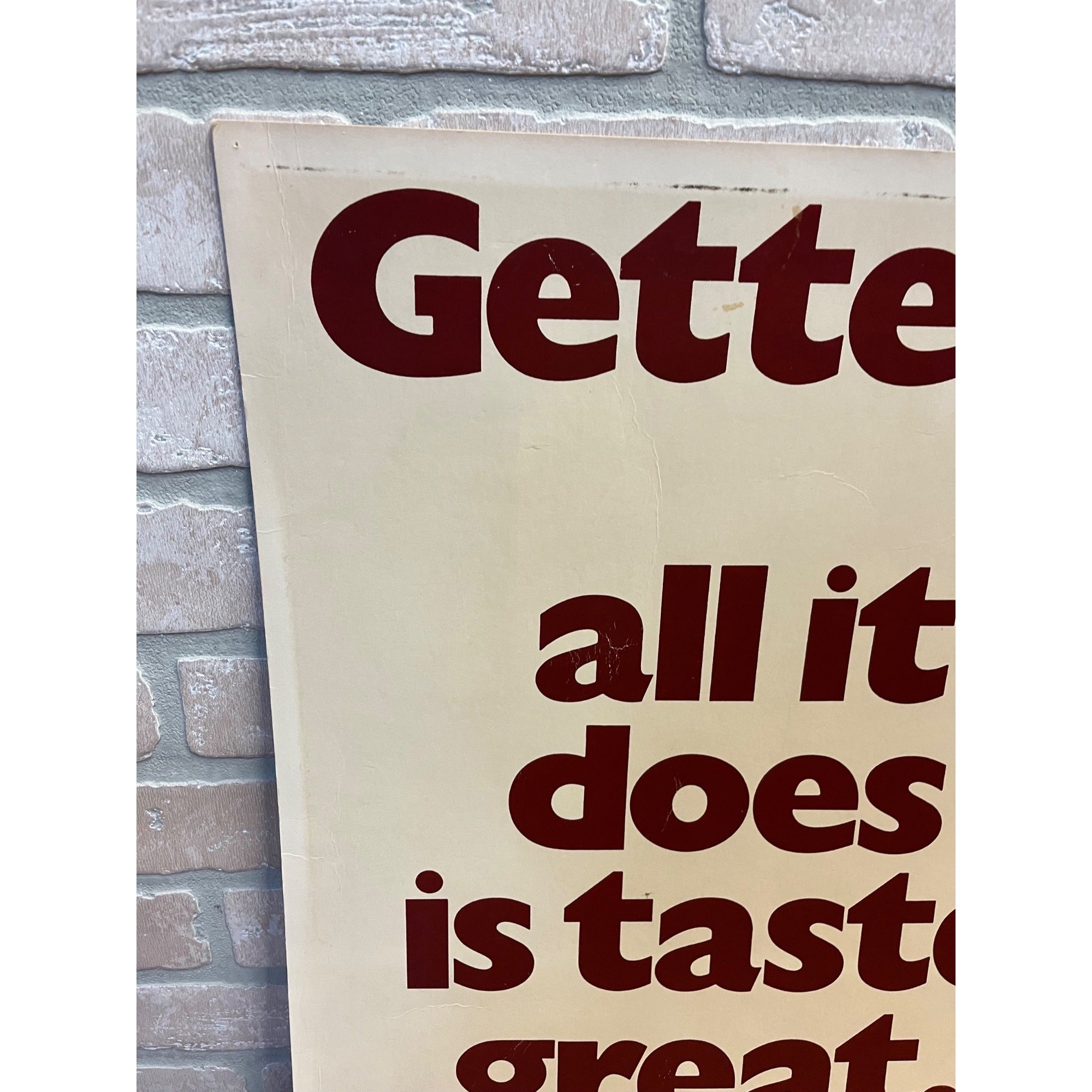 Vintage 1971 Gettelman Beer Cardstock Advertising Sign Miller Milwaukee Wis