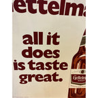 Vintage 1971 Gettelman Beer Cardstock Advertising Sign Miller Milwaukee Wis
