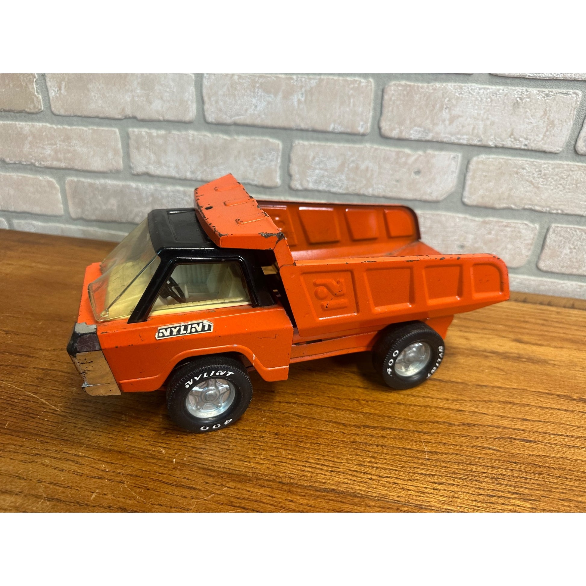 Vintage Nylint 400  Orange Pressed Steel Toy Dump Truck