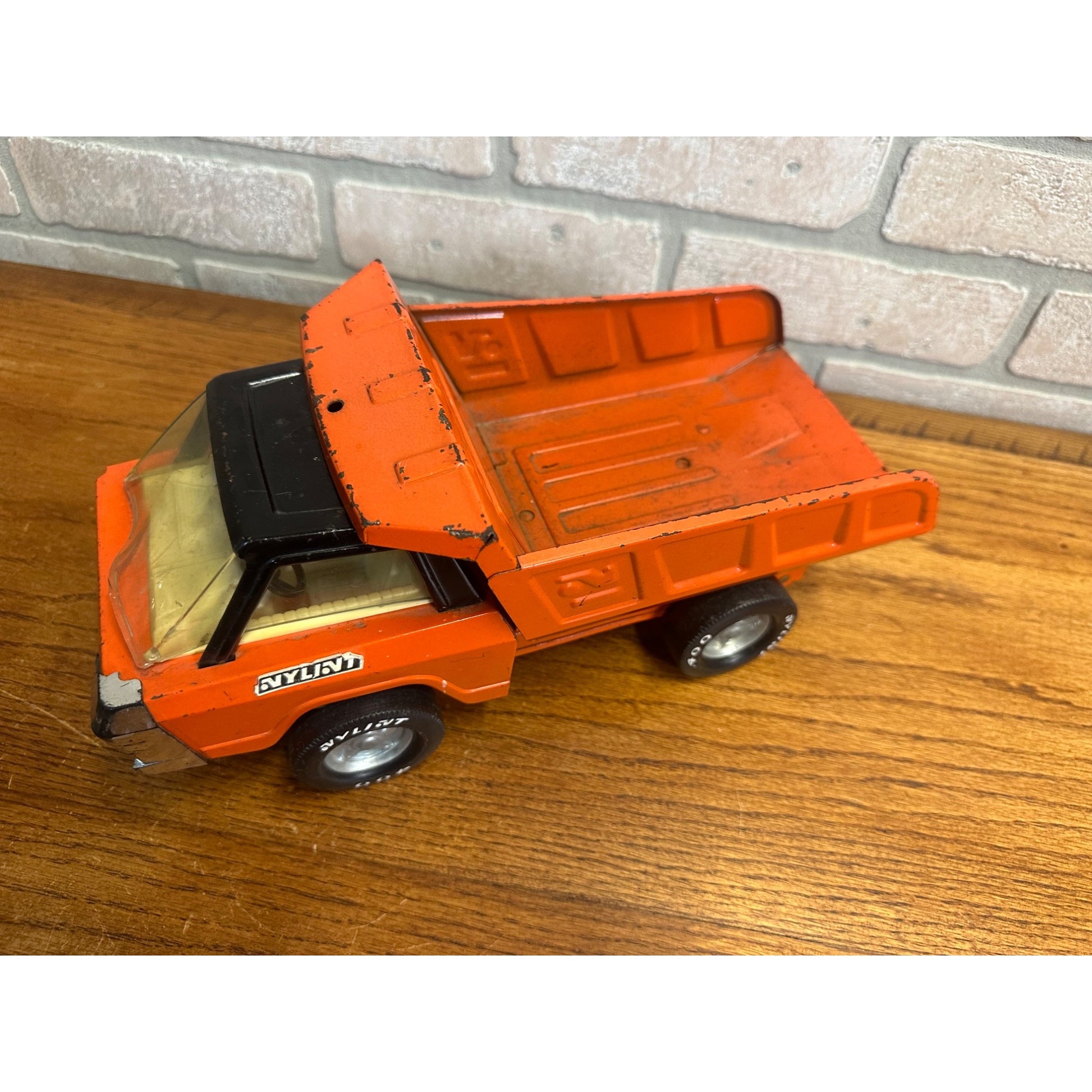 Vintage Nylint 400  Orange Pressed Steel Toy Dump Truck