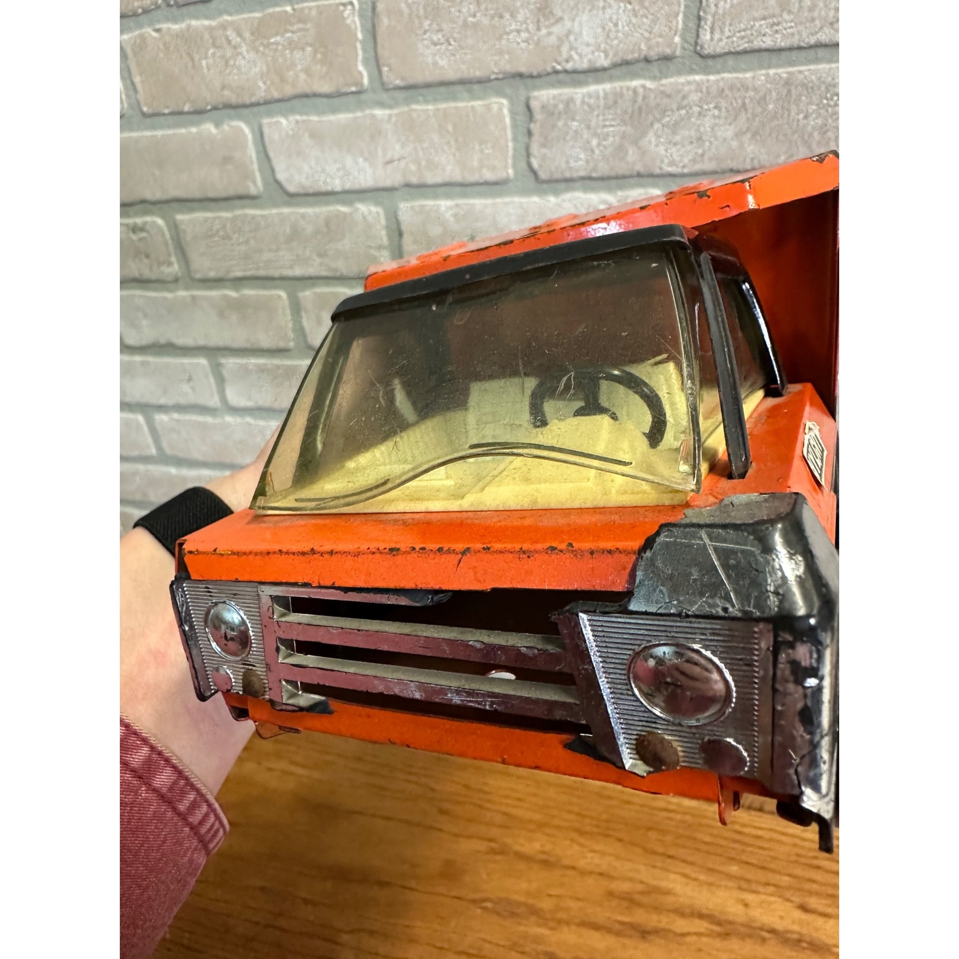 Vintage Nylint 400  Orange Pressed Steel Toy Dump Truck
