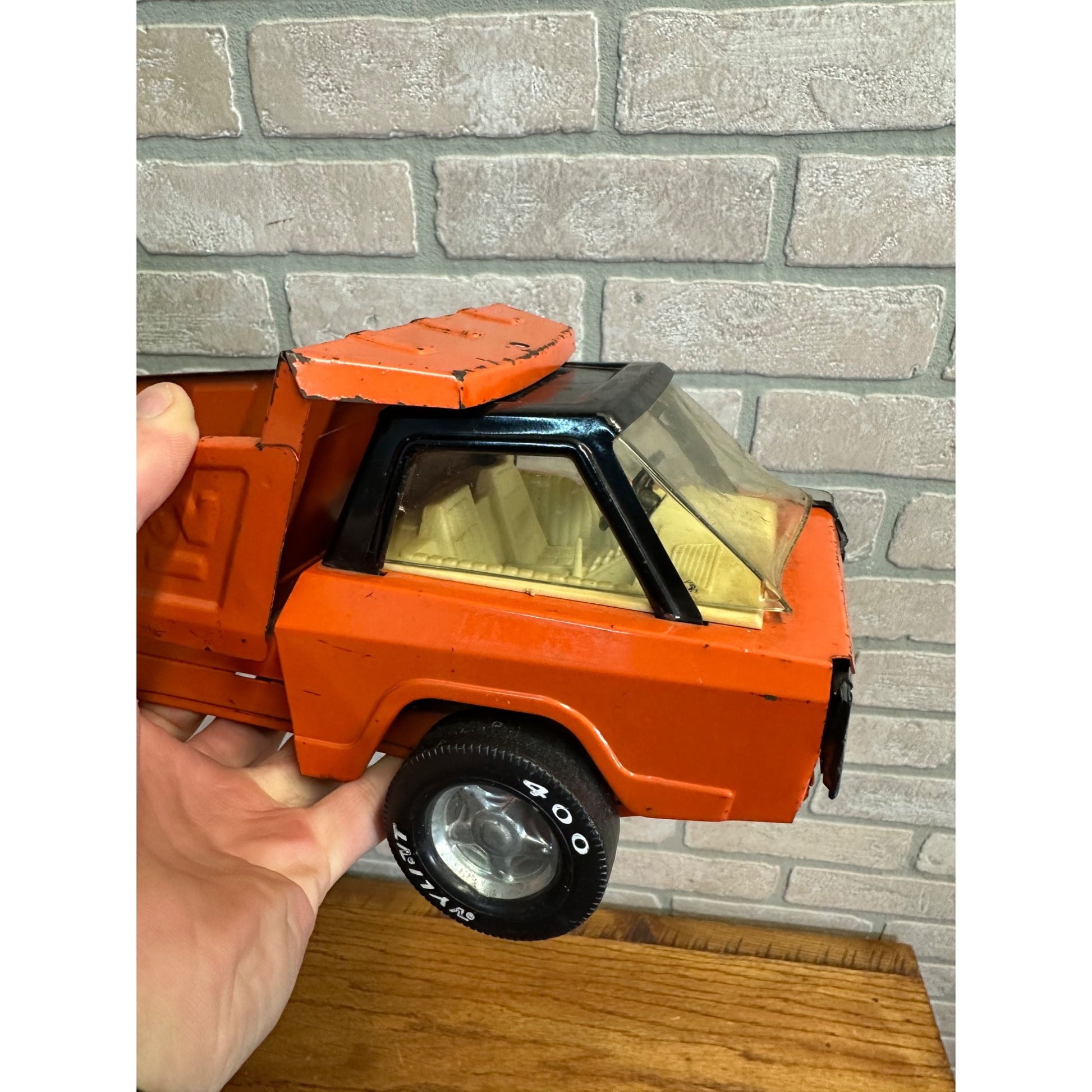 Vintage Nylint 400  Orange Pressed Steel Toy Dump Truck