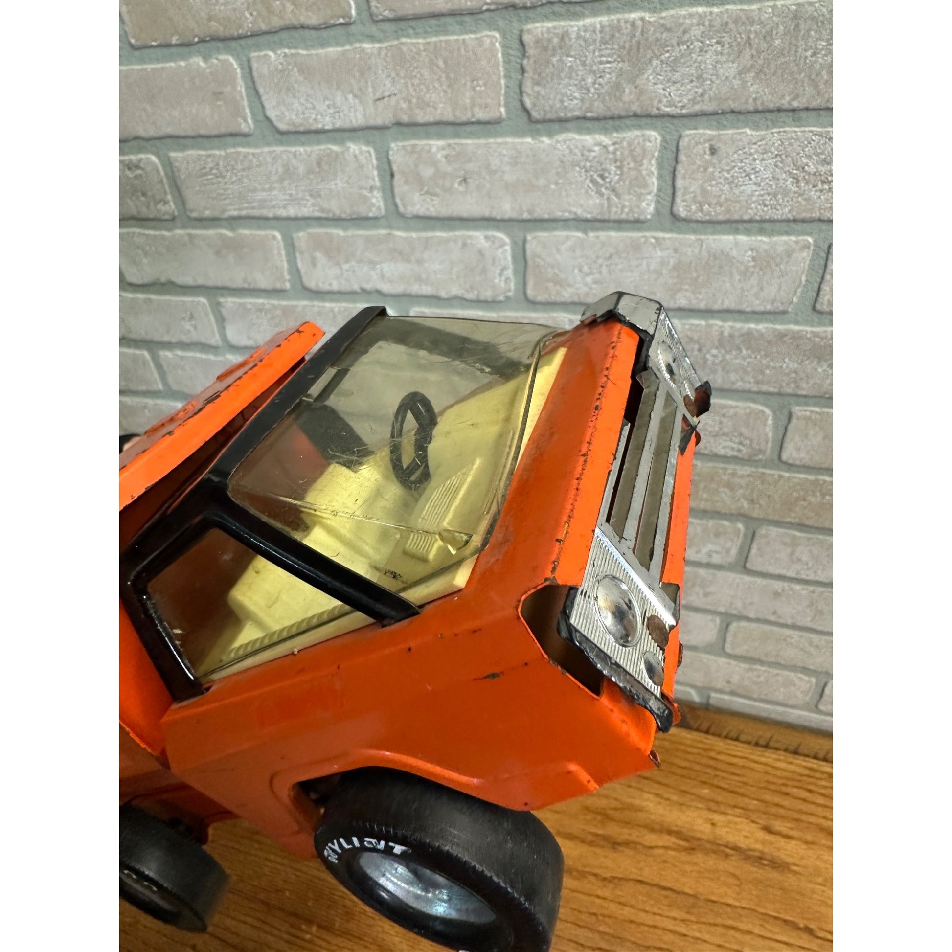 Vintage Nylint 400  Orange Pressed Steel Toy Dump Truck
