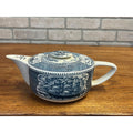 Vintage Currier and Ives by Royal China Lidded Tea Pot Sailboat Nautical