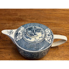 Vintage Currier and Ives by Royal China Lidded Tea Pot Sailboat Nautical