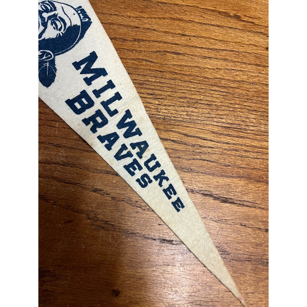 Vintage Milwaukee Braves Bazooka Mini Felt Pennant – 1950s Baseball