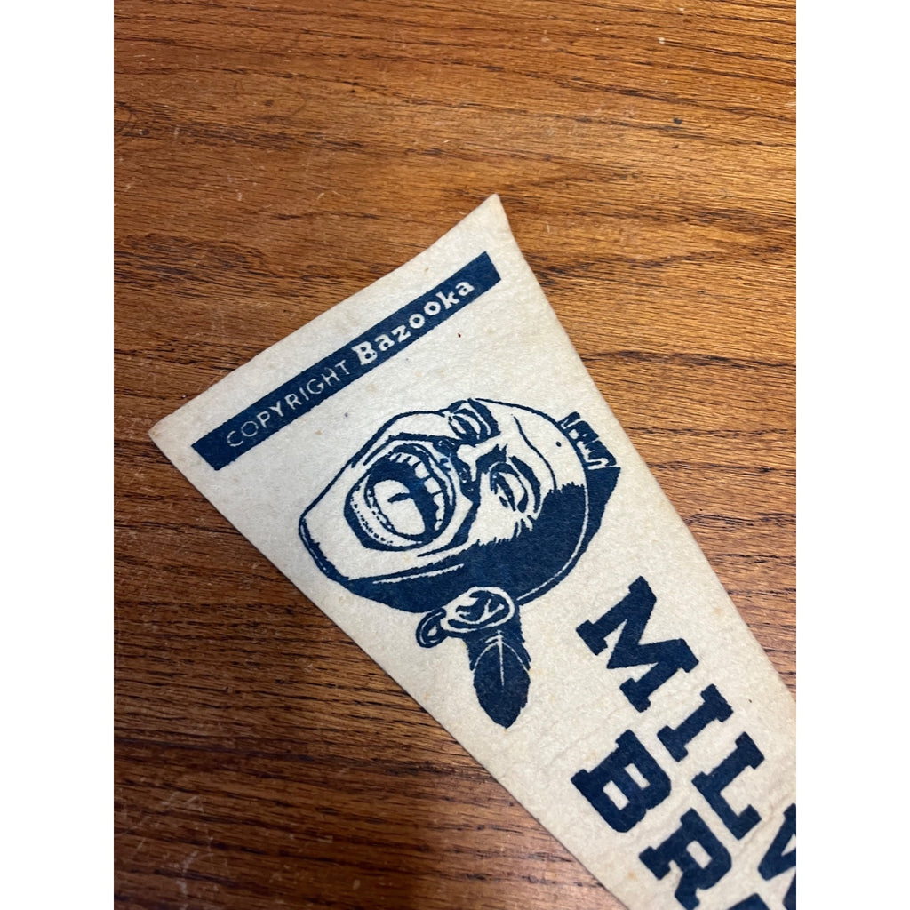 Vintage Milwaukee Braves Bazooka Mini Felt Pennant – 1950s Baseball