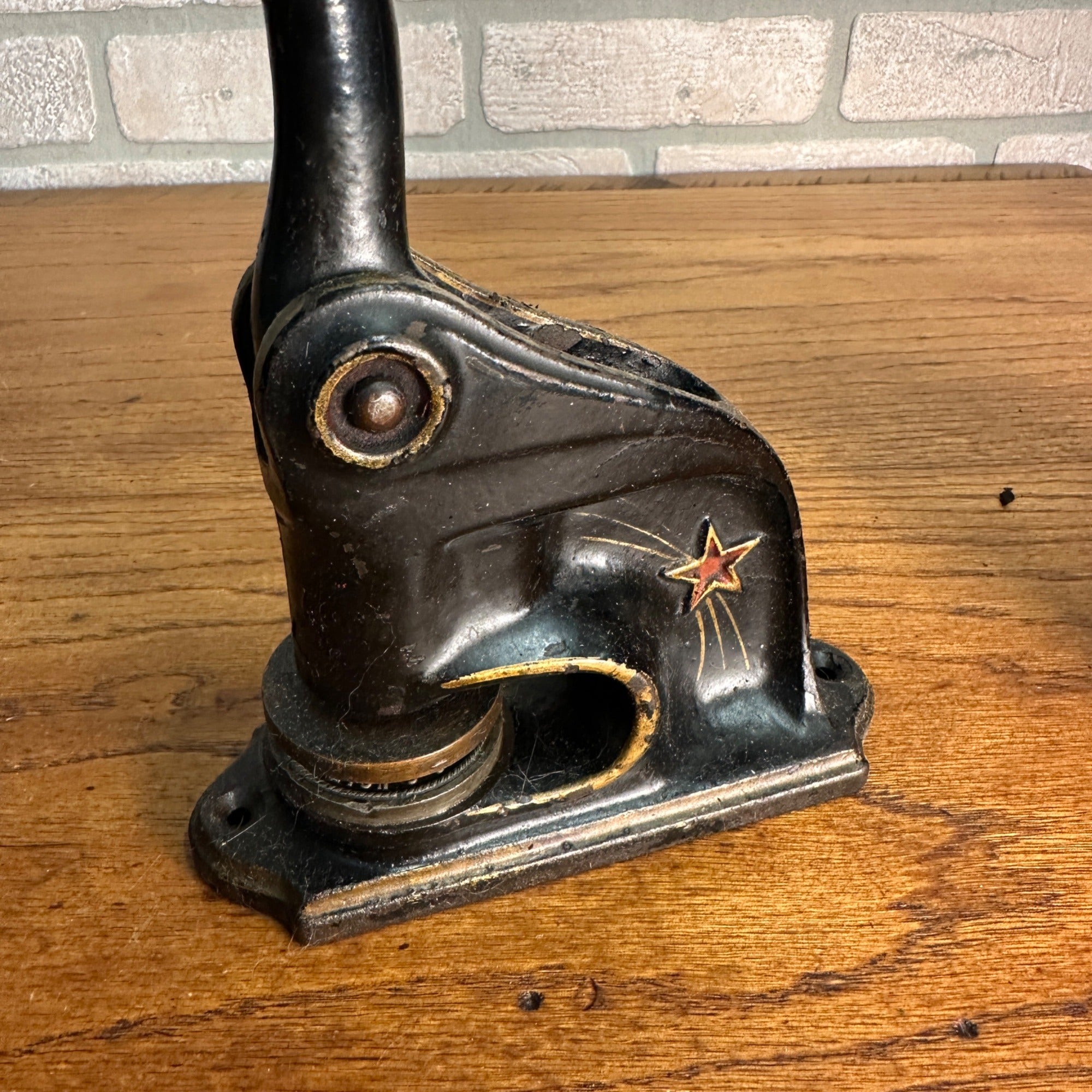 Antique Shooting Star Cast Iron Notary Stamp Seal - Langlade Co Wis Nolte
