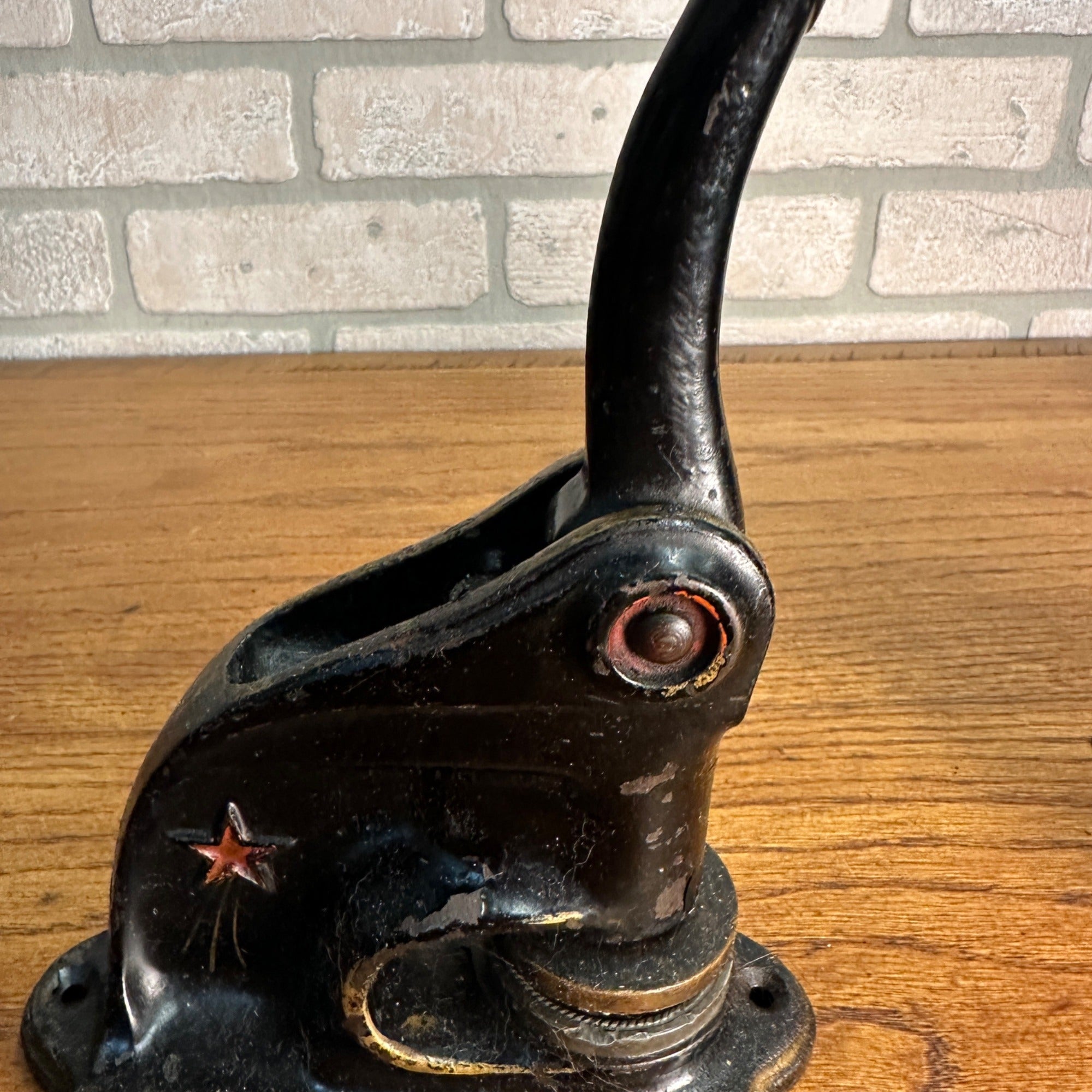 Antique Shooting Star Cast Iron Notary Stamp Seal - Langlade Co Wis Nolte