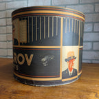 Vintage 1930s MALROV Men's Fedora Hat Box Art Deco Tall Oval - BOX ONLY