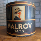 Vintage 1930s MALROV Men's Fedora Hat Box Art Deco Tall Oval - BOX ONLY