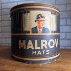 Vintage 1930s MALROV Men's Fedora Hat Box Art Deco Tall Oval - BOX ONLY