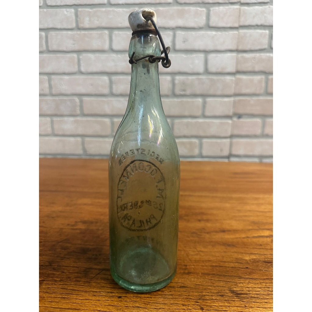 Pre-Pro M.F. O'Connell Blob Beer Bottle Aqua Blue Embossed Philadelphia PA
