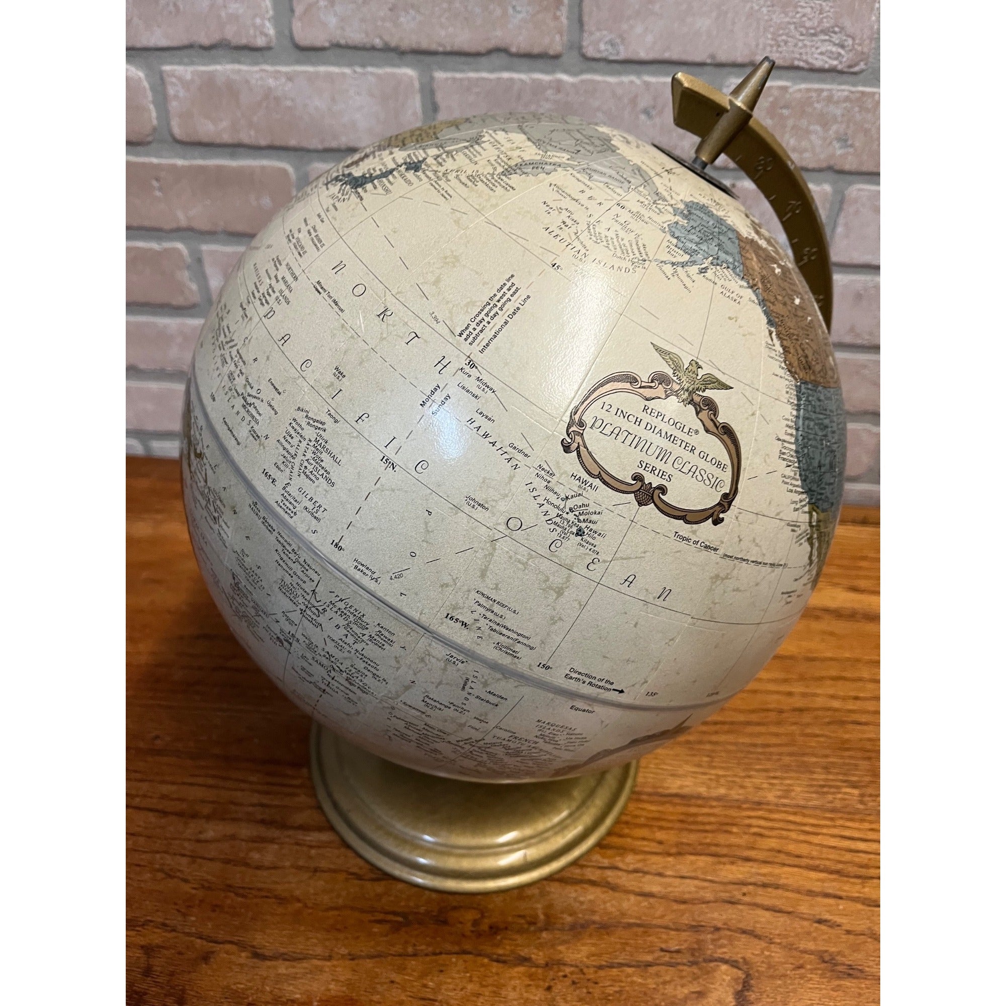 Vintage Replogle Legend 12" Platnium Classic USA Globe 1990s