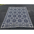 Antique Primitive 1800s Blue and White Double-Sided Jacquard Coverlet Victorian