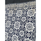 Antique Primitive 1800s Blue and White Double-Sided Jacquard Coverlet Victorian