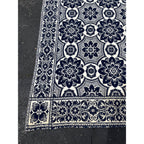 Antique Primitive 1800s Blue and White Double-Sided Jacquard Coverlet Victorian