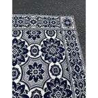 Antique Primitive 1800s Blue and White Double-Sided Jacquard Coverlet Victorian