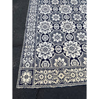 Antique Primitive 1800s Blue and White Double-Sided Jacquard Coverlet Victorian