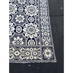 Antique Primitive 1800s Blue and White Double-Sided Jacquard Coverlet Victorian