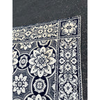 Antique Primitive 1800s Blue and White Double-Sided Jacquard Coverlet Victorian