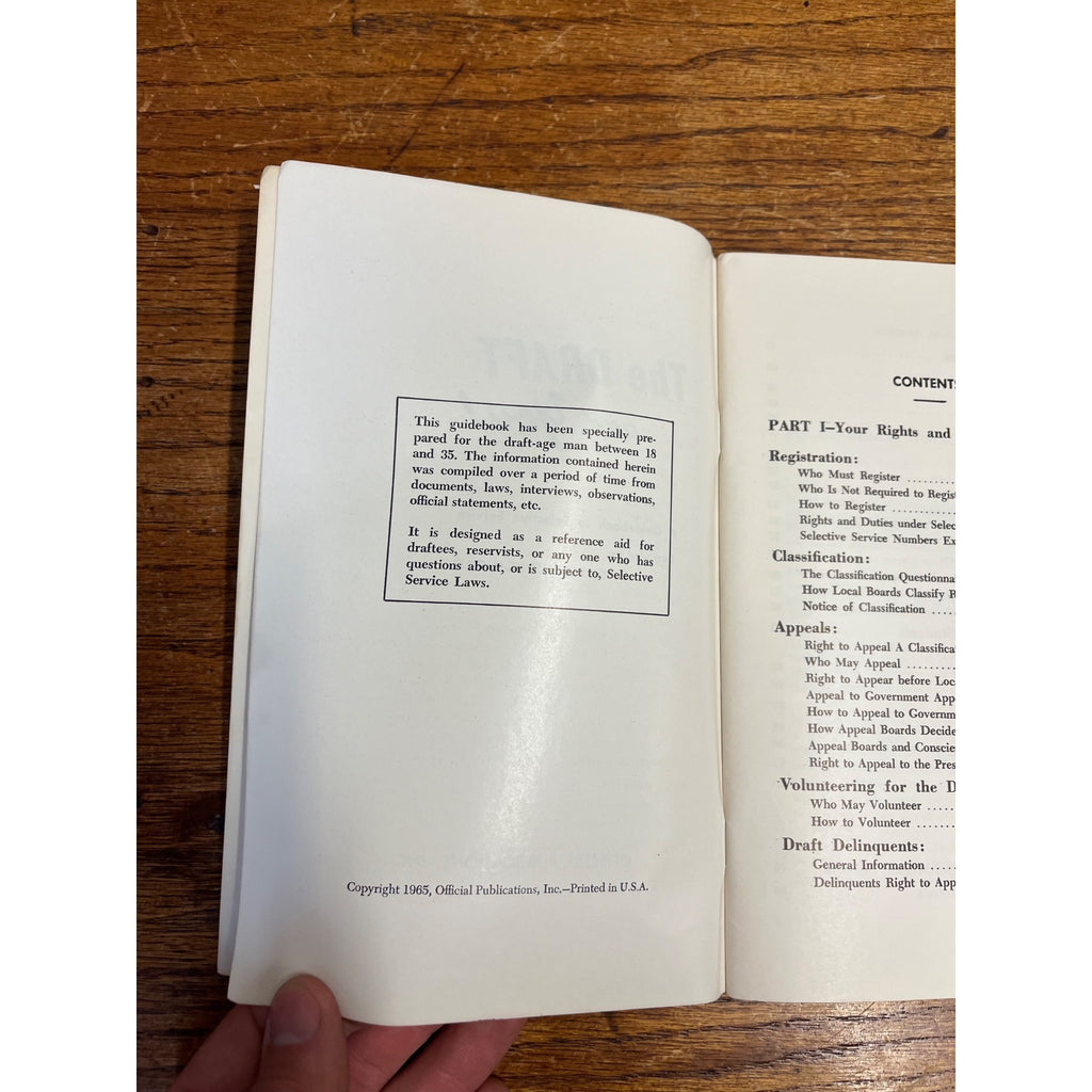 The Draft and You Vietnam Era 1965 Guide Book Vintage Uncle Sam American Military Service