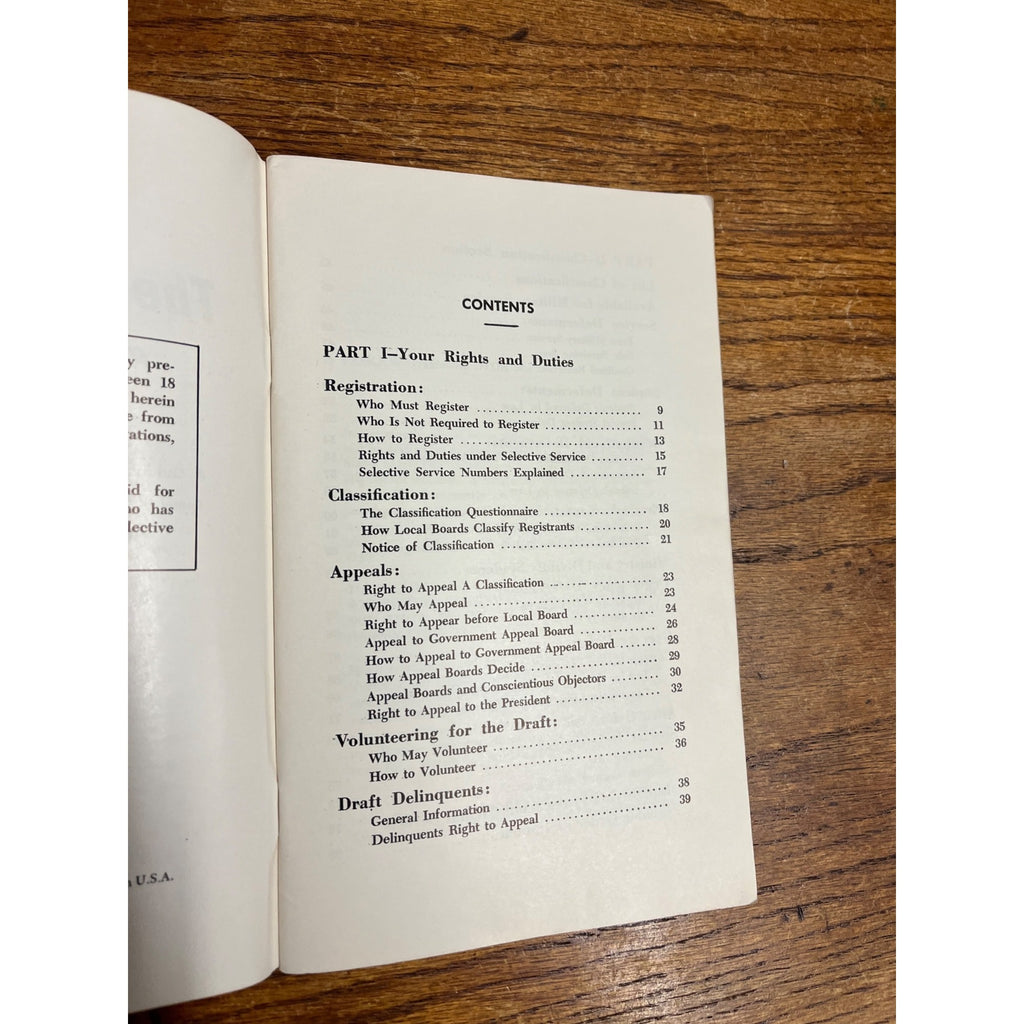 The Draft and You Vietnam Era 1965 Guide Book Vintage Uncle Sam American Military Service