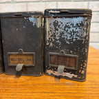 Lot of (4) 1900s Apothecary Seed Phenix Herb Can Druggist Storage Metal Bins Empty