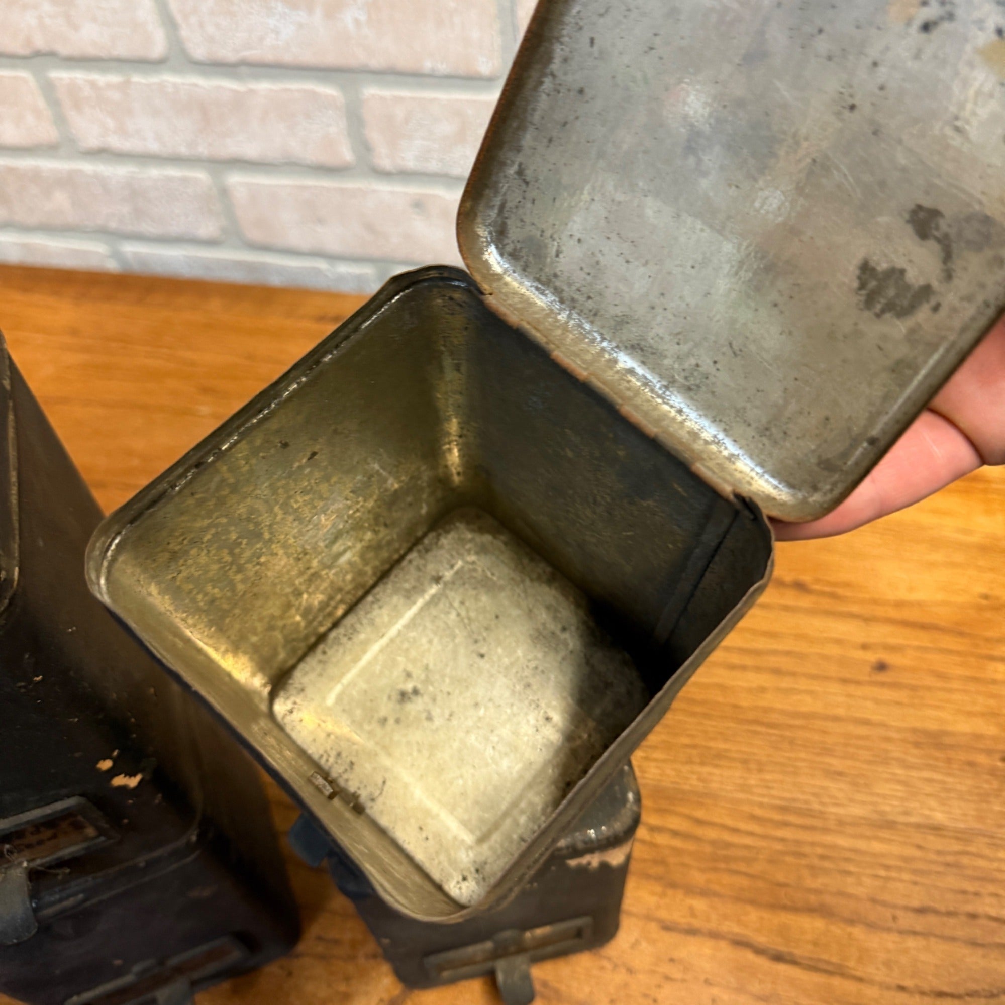 Lot of (4) 1900s Apothecary Seed Phenix Herb Can Druggist Storage Metal Bins Empty